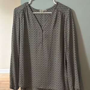 Geometric Black and White Women's Top